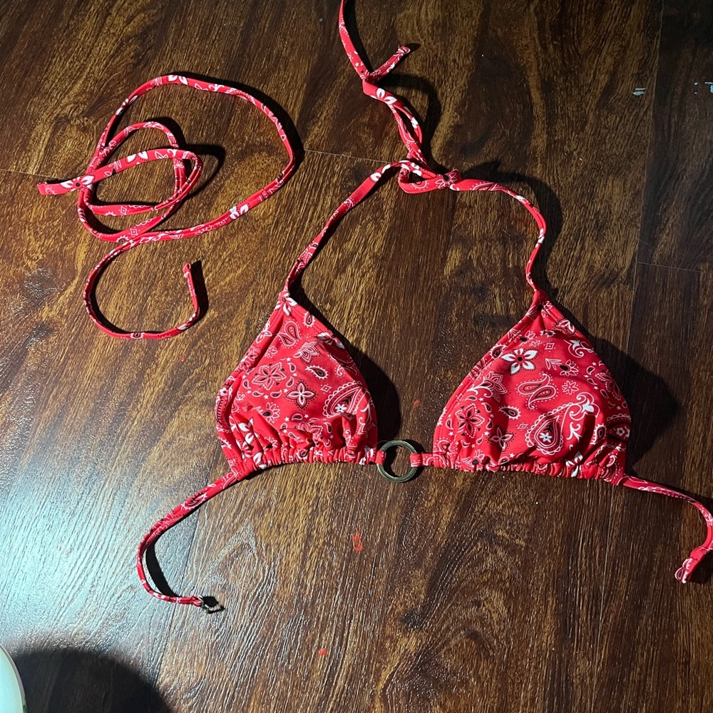 Wild Fable Red Bandana Bikini Top